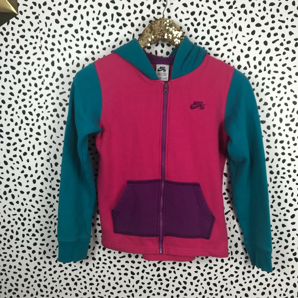 Nike SB Pink purple teal kids zip up jacket